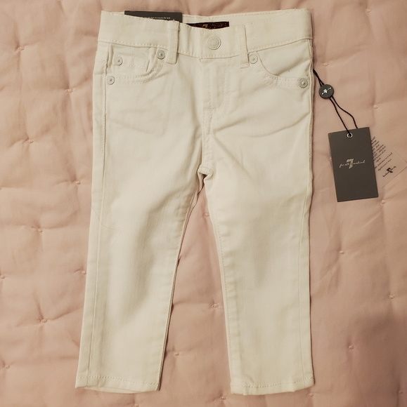 7 For all mankind baby Girl white jeans NWT 12 mos - Picture 1 of 1